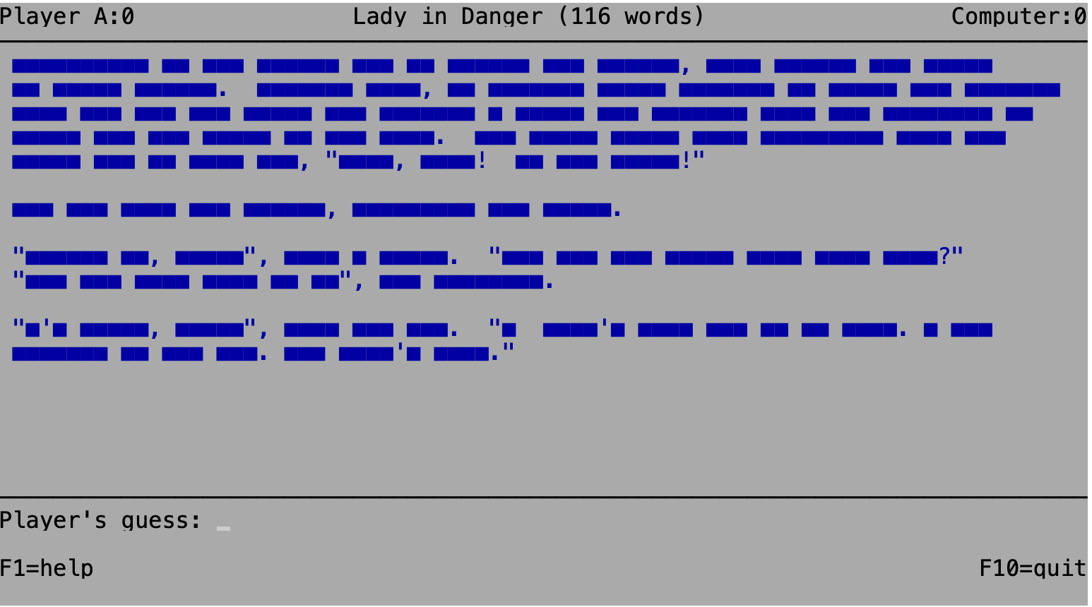 opening screen